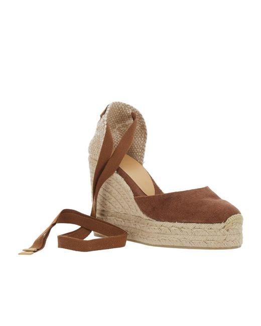 Castaner Brown Straw-Woven Wedge Heels