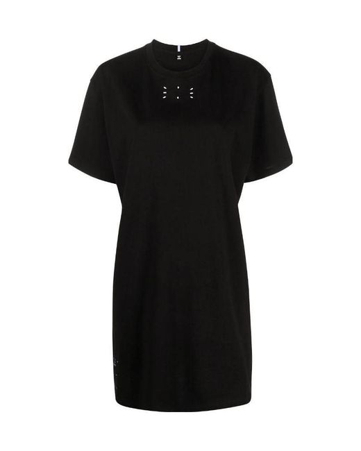 McQ Alexander McQueen Black Logo Print T-Shirt Dress