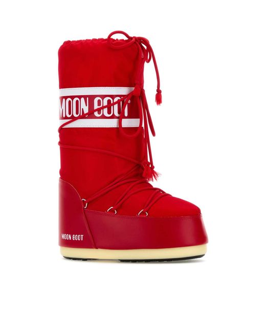 Moon Boot Red Lacing Short Boots