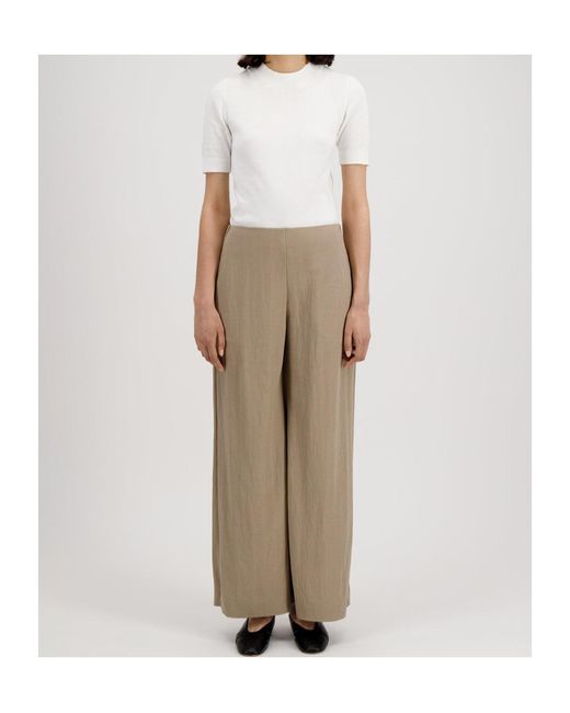 Harris Wharf London Natural Wide-Leg Pants