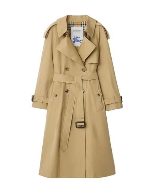 Burberry Natural Long Gabardine Fitzrovia Trench Coat