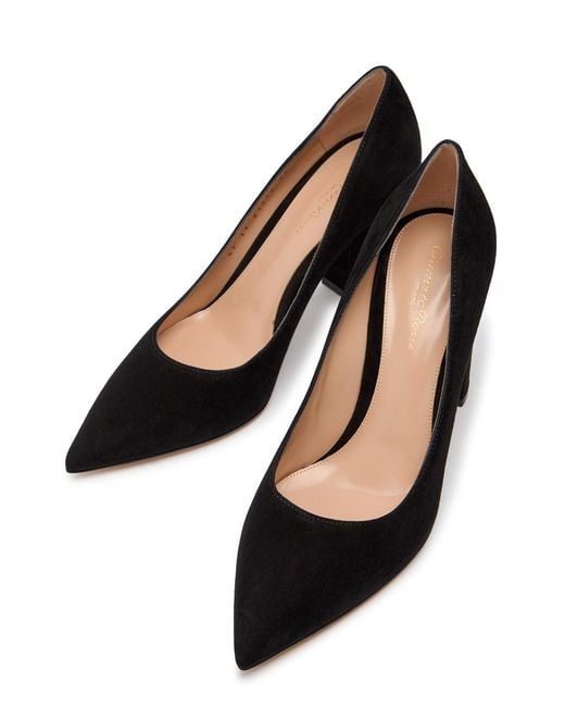 Gianvito Rossi Black Piper 85 Suede Pumps