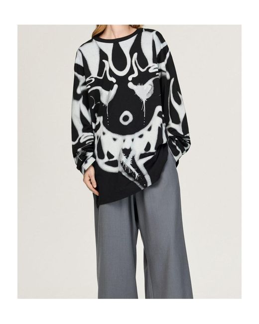Y-3 Black Chito Graphic Long-Sleeve T-Shirt for men