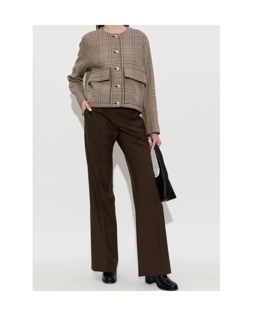Paul Smith Brown Checked Cropped Blazer