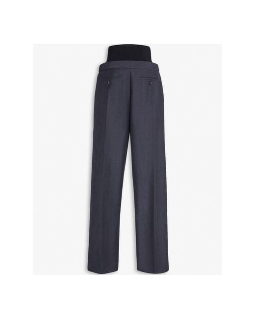 Alaïa Blue Alaïa High-Waisted Tailored Trousers