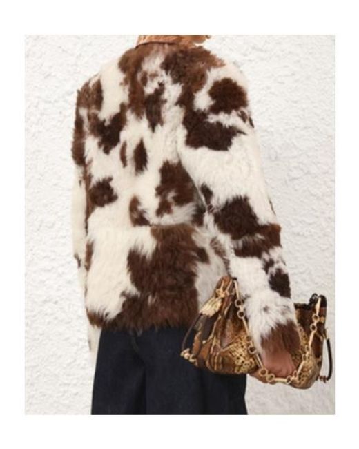 Zimmermann Natural Hypnotic Spot Shearling Jacket