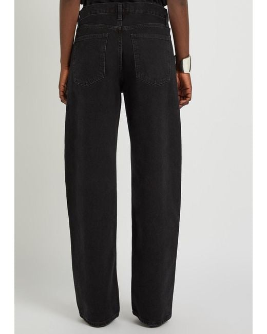Agolde Black Arc Criss Cross Asymmetric Straight-Leg Jeans
