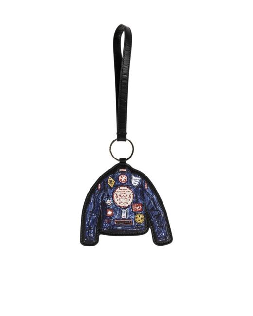DSquared² Blue Printed Jacket-Shaped Keyring for men