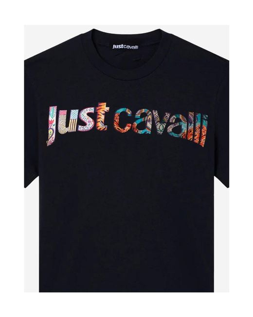 Just Cavalli Black Logo Print T-Shirt