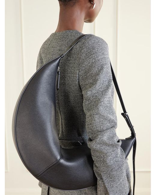 Proenza Schouler Black Slide Paneled Full-Grain Leather Shoulder Bag