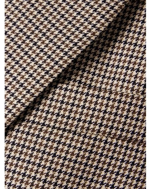 Nili Lotan Brown Houndstooth Single-Breasted Suit Jacket