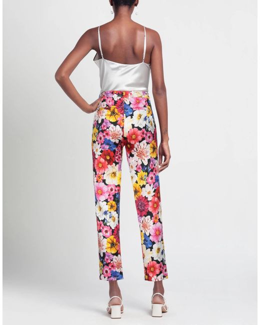 Dolce & Gabbana Red Colorful Printed Pants