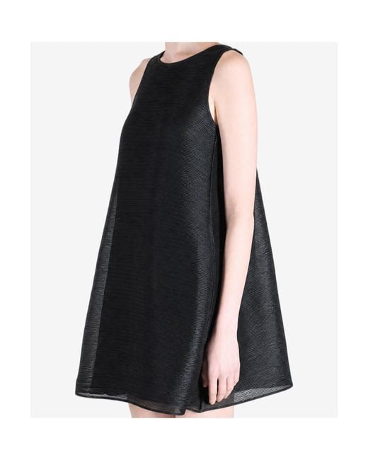 Amomento Black Pleats Hourglass Mini Dress