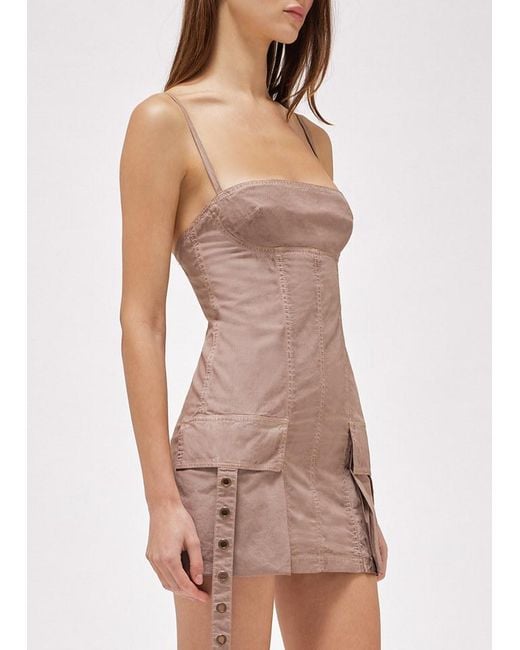 Blumarine Pink Work Pocket Canvas Mini Dress