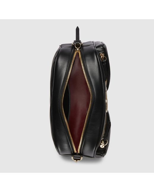 Gucci Black Logo Plaque Quilted Shoulder Bag