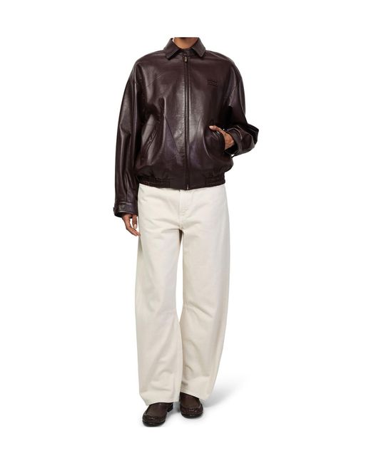 Miu Miu Brown Nappa Leather Jacket