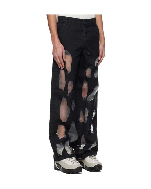 HELIOT EMIL Black Gallop Belt Loop Jeans for men