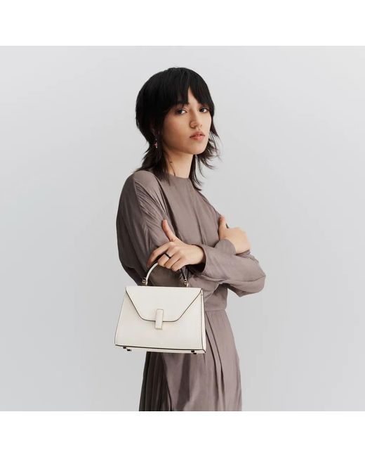 Valextra Natural Iside Foldover Micro Crossbody Bag