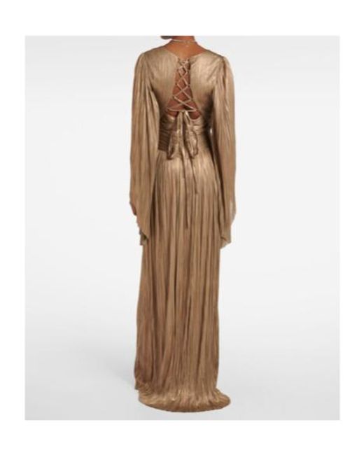 Maria Lucia Hohan Natural Alana Pleated Silk Tulle Gown