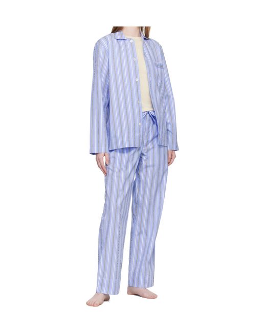 Tekla Blue Drawstring Pajama Pants for men