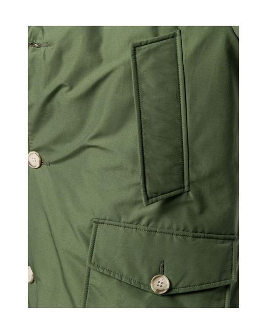 Woolrich Green Hooded Down Jacket for men