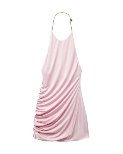 Versace Pink Viscose-Jersey Draped Mini Dress