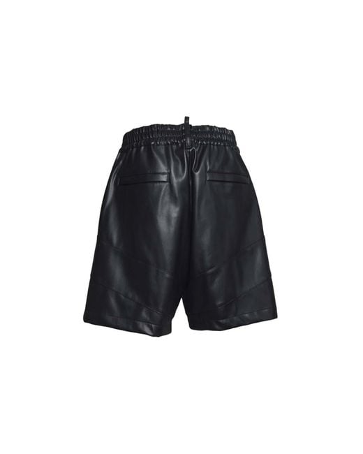 DSquared² Black Eco Leather Shorts for men