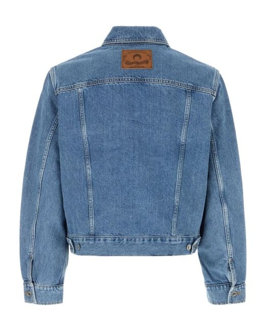 MARINE SERRE Blue Moon Laser Wash Denim Jacket for men