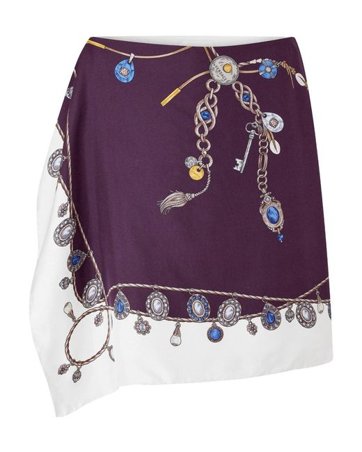 Versace Purple Short Skirt Printed
