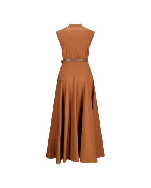 Max Mara Brown Studio Gesto Sleeveless Midi Dress