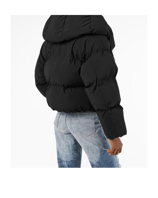 DIESEL Black Hooded Long Sleeve Short Puffer Jacket