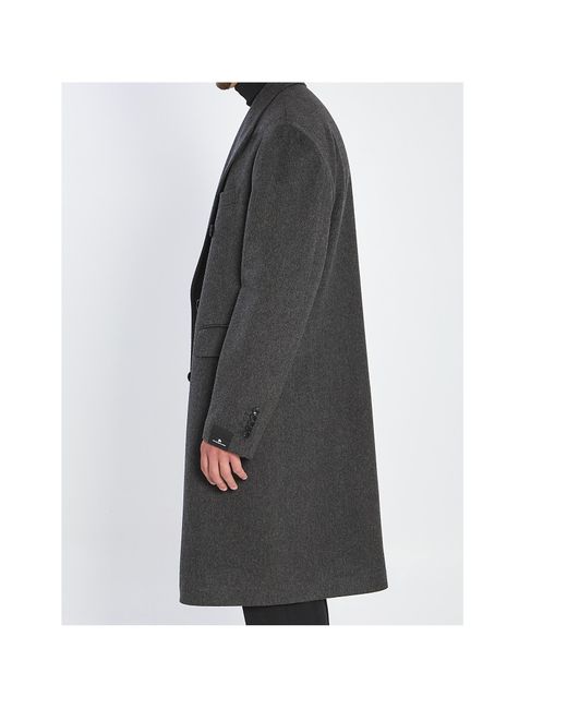 Tagliatore Gray Double-Breasted Tailored Coat for men