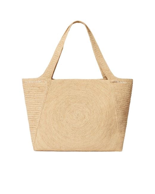 Stella McCartney Natural Logo Embroidered Top Handle Bag