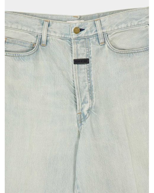 Fear Of God White Straight-Leg Frayed-Edge Jeans for men