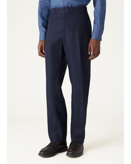 Loro Piana Blue Elastic Waist Casual Pants for men