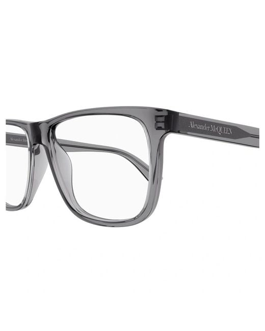 McQueen Metallic Eyewear Square Frame Glasses for men