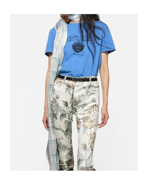 Acne Blue Graphic Jersey T-Shirt