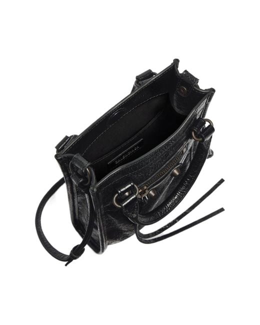 Balenciaga Black Le City Tote Phone Holder