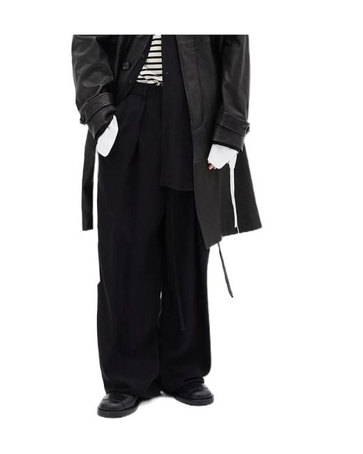 Ann Demeulemeester Black Botel Pleated Trousers for men