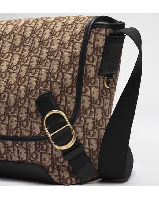 Dior Brown Medium Jett Messenger Bag With Flap for men