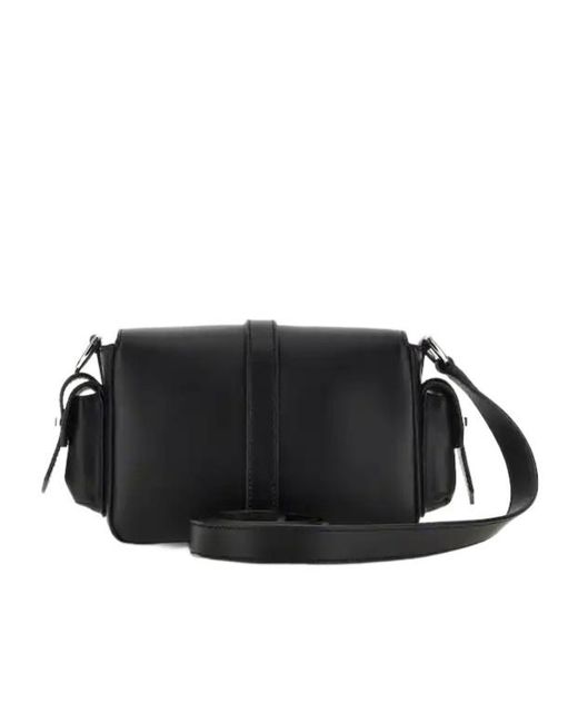 Hogan Black Embossed Small Flap Shoulder Bag