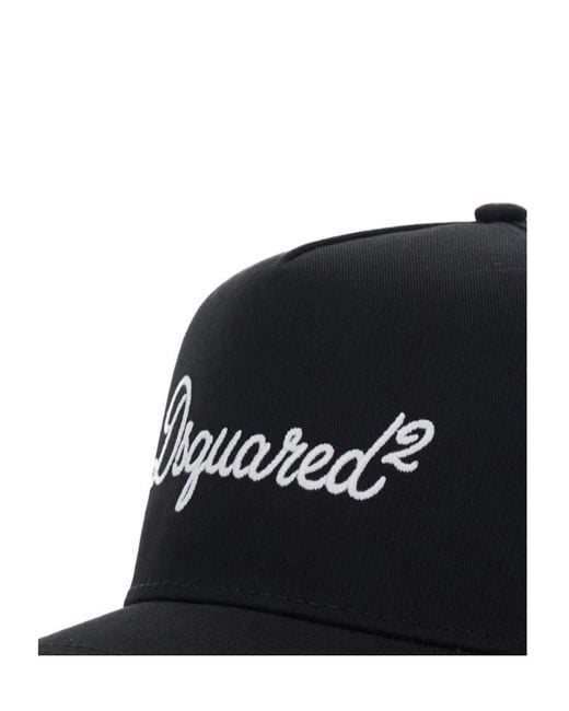 DSquared² Black Logo Embroidered Baseball Cap for men