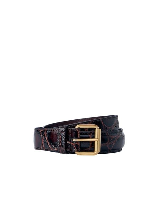 Dries Van Noten White Embossed Leather Belt