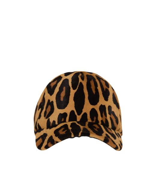 Balmain Brown Leopard Patterned Cap