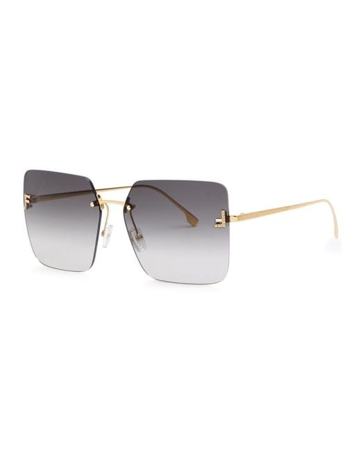 Fendi Metallic Rimless Sunglasses