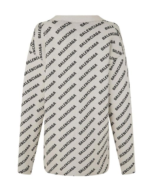 Balenciaga Gray Logo Cardigan