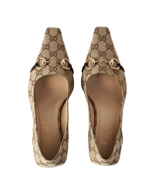 Gucci Natural Square-Toe High Heels