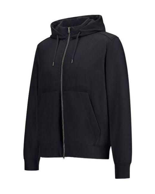 Herno Blue Zip-Up Drawstring Hooded Jacket for men