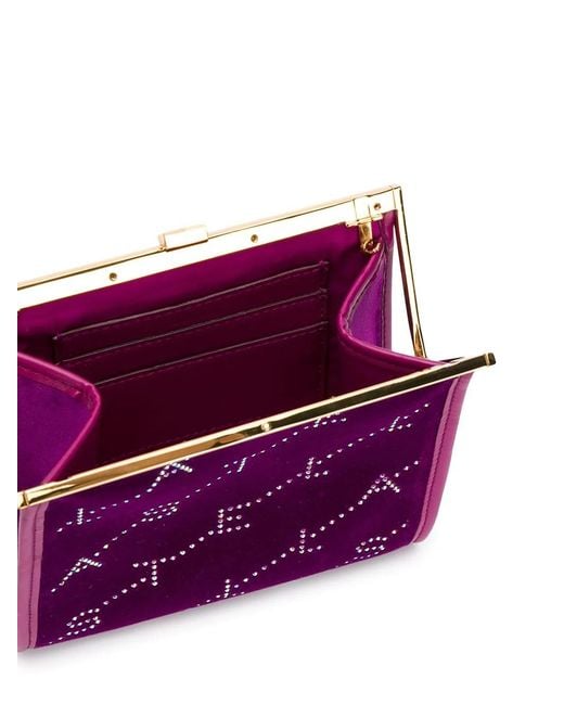 Stella McCartney Purple Mini Logo-Printed Crossbody Bag