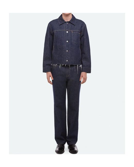 Helmut Lang Blue Cropped Trucker Jacket for men